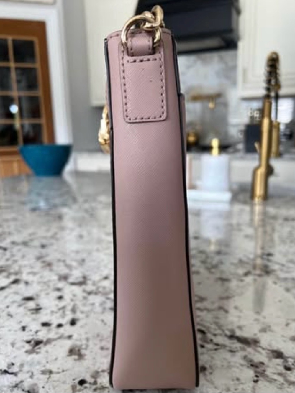 Michael Kors Pink Leather Crossbody with Gold Lock Charm - Picture 4 of 5